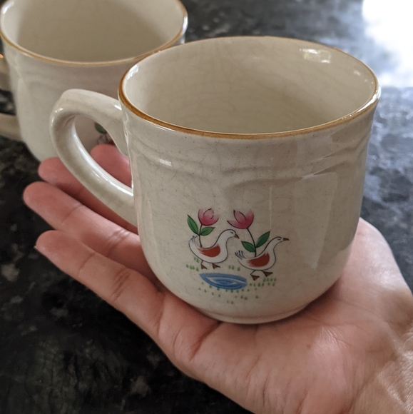 Vtg Int'l Heartland Stoneware Japan Cups - Picture 3 of 5